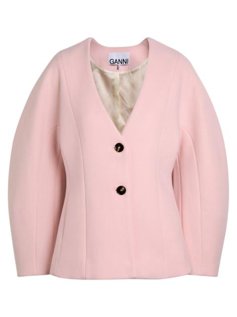 GANNI Ganni Peacoat Wool-blend Blazer