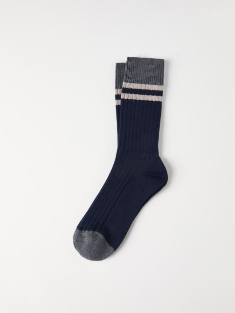 Brunello Cucinelli Cotton socks with stripes