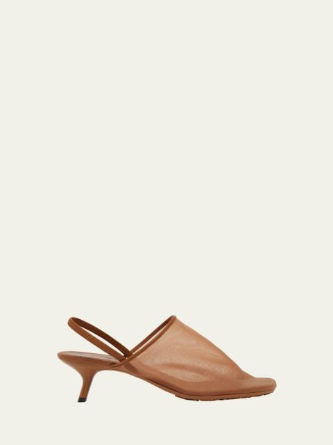Loewe Petal Mesh Slingback Pumps