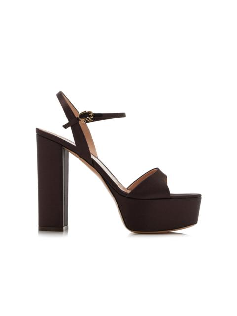 Gianvito Rossi Crepe-Satin Platform Sandals brown