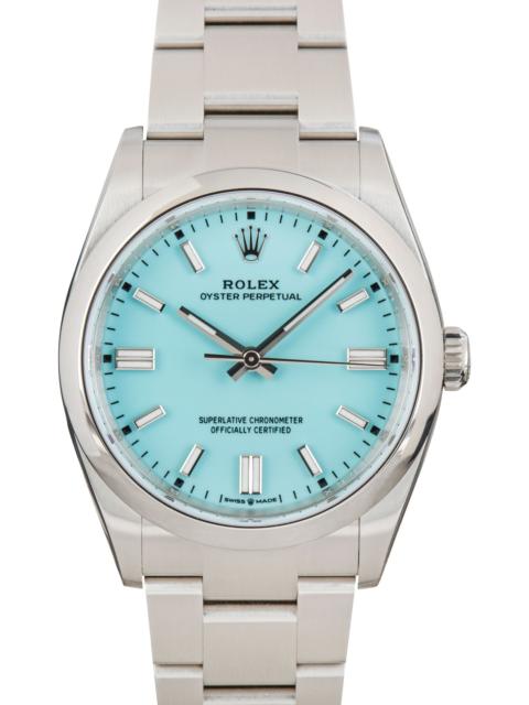 ROLEX Used Rolex Oyster Perpetual 36 Ref 126000 Turquoise Blue Dial