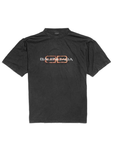 BALENCIAGA Balenciaga Men Bb Icon Stencil Medium Fit T-Shirt In Faded Jersey
