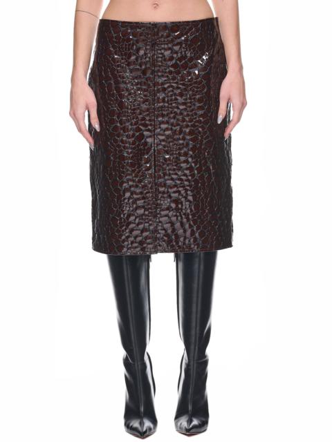 Bottega Veneta Embossed Leather Skirt