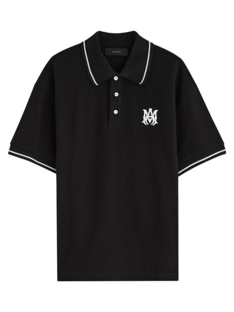 Amiri Logo Piqué Cotton Polo Shirt