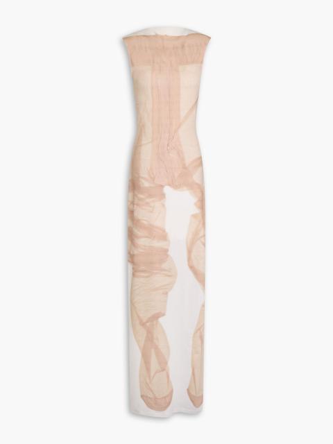 Acne Studios Draped printed stretch-jersey maxi dress