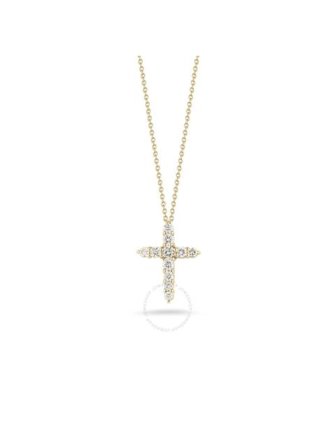 ROBERTO COIN Roberto Coin 18K Yellow Gold Tiny Treasures Diamond Tapered Cross Necklace - 001857Aychx0
