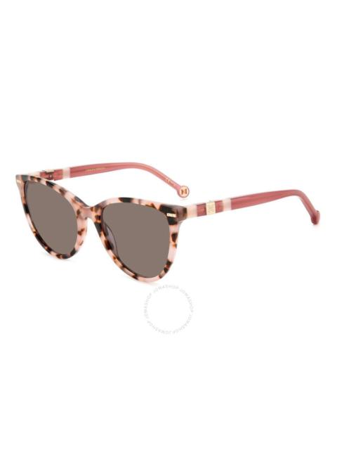 CAROLINA HERRERA Carolina Herrera Brown Oval Ladies Sunglasses HER 0107/S 00T4/IR 57