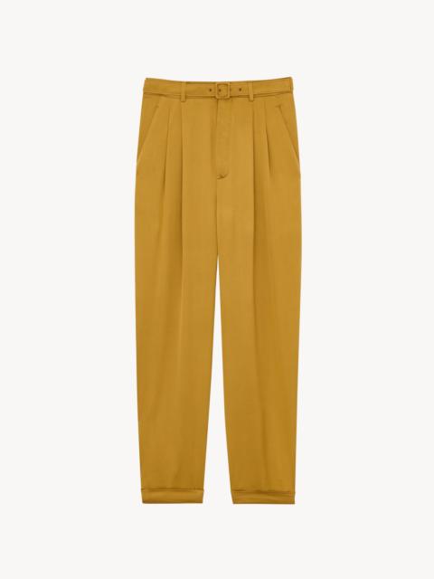 SAINT LAURENT SLIM-FIT PANTS IN SILK DUCHESS SATIN
