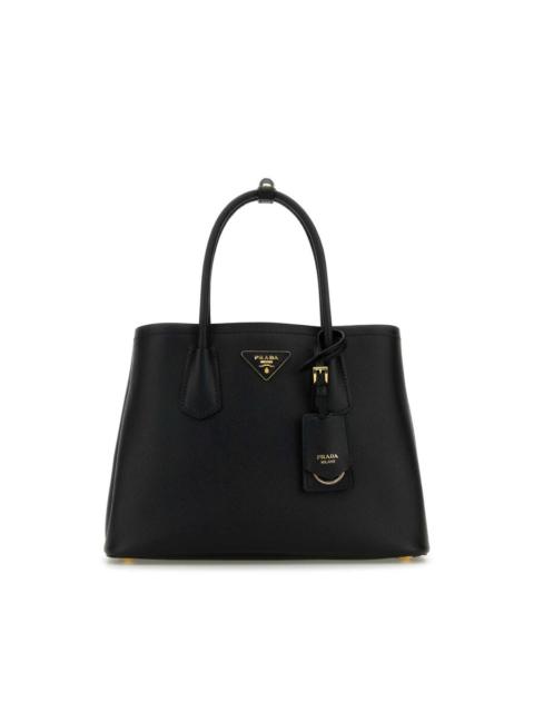 Prada Prada Black Leather Small Double Handbag