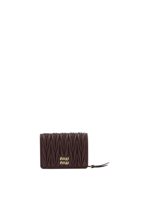 Miu Miu Miu Miu Quilted Nappa Leather Wallet Bordeaux