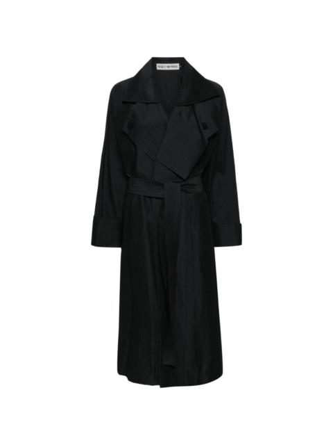 Shaped Membrane belted maxi coat