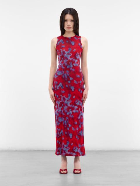 ECKHAUS LATTA Red Duet Mesh Maxi Dress