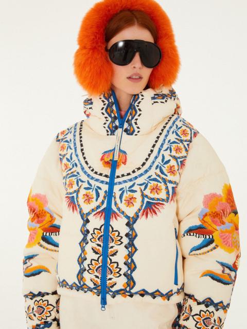 FARM RIO Off-White Lucy Floral Puffer