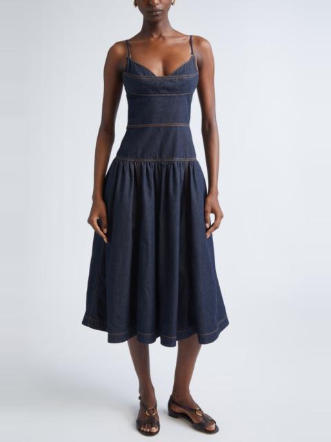 Zimmermann Zimmermann Denim Midi Dress in Night Sky at Nordstrom