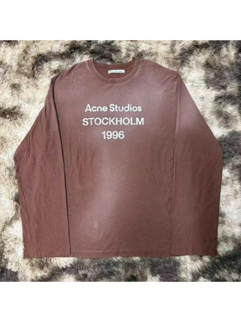 Acne Studios Acne Studios Edden 1996 Distressed Logo Graphic T-Shirt Washed Brown