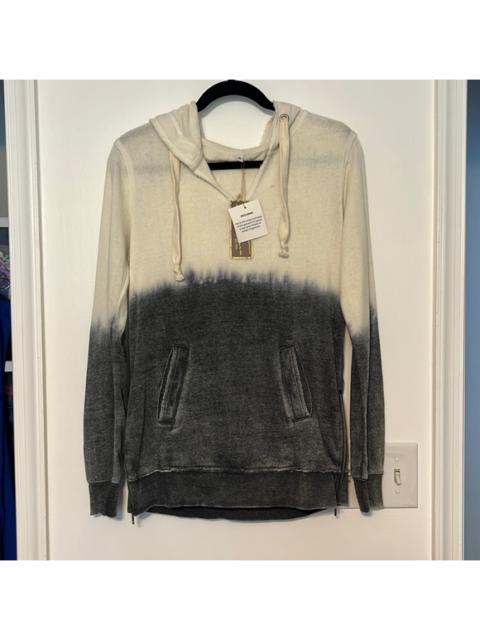 Other Designers Vintage Havana Ivory + Charcoal Dip-Dye Hoodie with Zippers