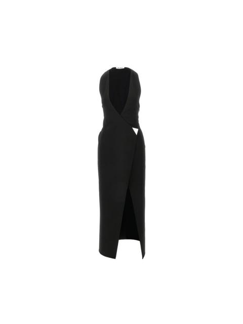 THE ATTICO JERSEY MIDI WRAP DRESS