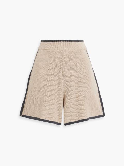 Brunello Cucinelli Sequin-embellished cotton-blend shorts