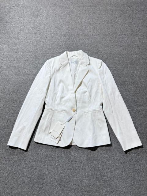 Max Mara Max Mara White Single-Buckle Tuxedo Coat
