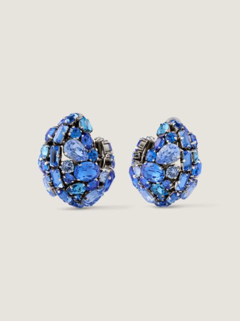 Givenchy BOLD CRYSTALS CLIP EARRINGS IN METAL AND CRYSTALS