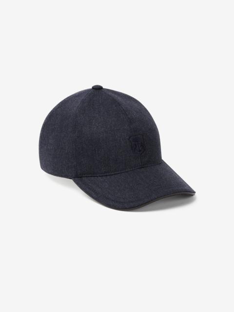 CORNELIANI Blue wool and cashmere baseball cap