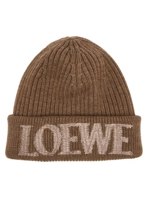 Loewe Logo-embroidered Ribbed Wool Beanie
