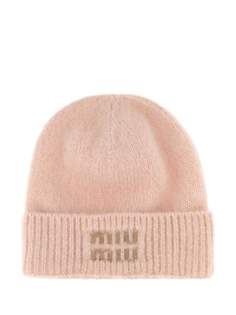 Miu Miu Miu Miu Women Pastel Pink Mohair Blend Beanie Hat