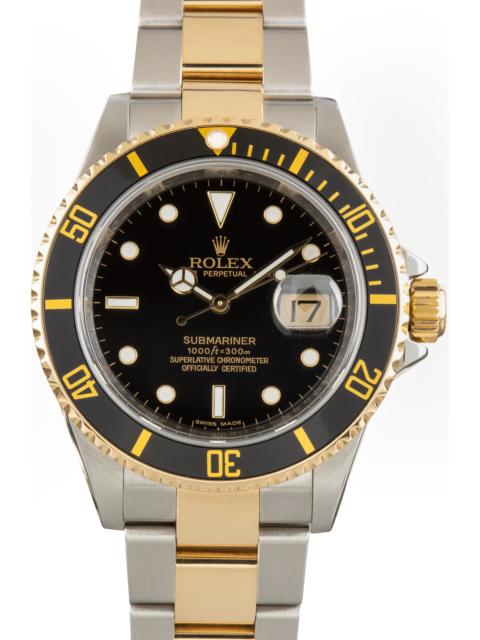 ROLEX Used Two Tone Rolex Submariner Aluminum Bezel Ref 16613LN