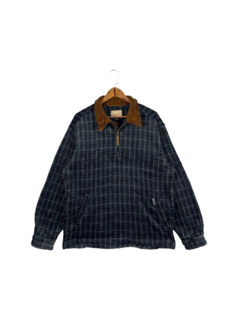 Other Designers Vintage - Woolrich Corduroy Collar Velvet Fleece Quater Zip Jacket