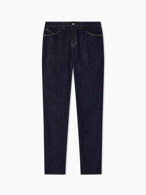 EMPORIO ARMANI J18 high-rise skinny-leg jeans in comfort mercerised denim