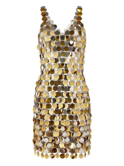 rabanne Oversized Paliette-Embellished Mini Dress