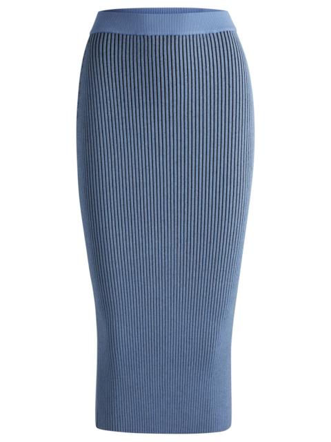 BOSS KNITTED TUBE SKIRT WITH TWO-TONE RIB