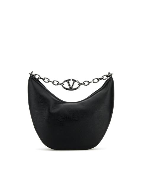 Valentino Valentino Garavani Black Leather Hobo Vlogo Moon Shoulder Bag