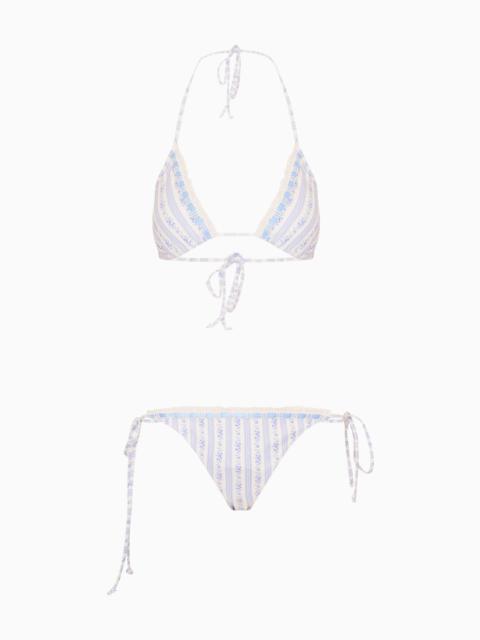 LoveShackFancy Harbor Floral Striped Bikini