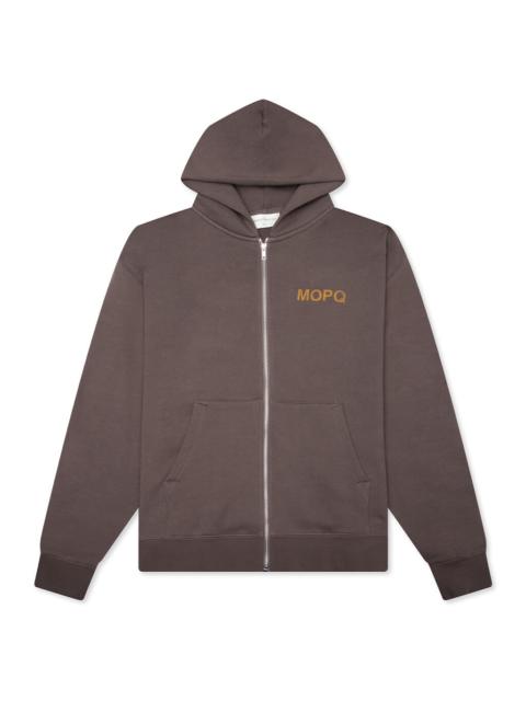 Museum of Peace & Quiet CASTELLI ZIP-UP HOODIE - BROWN