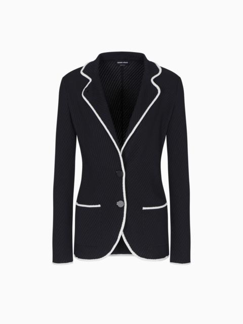 GIORGIO ARMANI SINGLE-BREASTED SILK-JERSEY JACKET