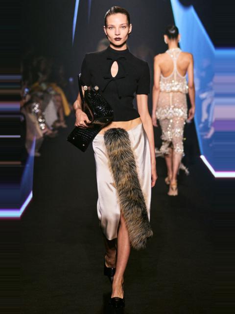 GEORGES HOBEIKA Keyhole Cutout Top black