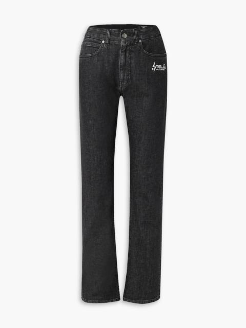 Stella McCartney Printed high-rise straight-leg jeans