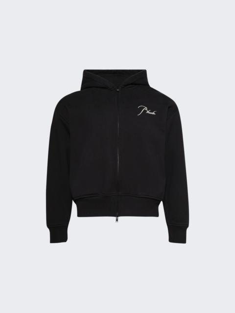 Rhude Classique Zip Up Hoodie Black And White