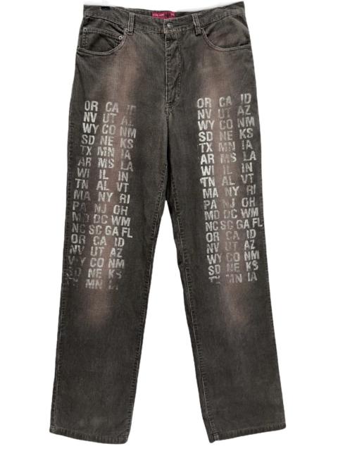 Other Designers Japanese Brand - 💥RARE🔥US State Abbreviations Spell-out Mud Wash Corduroy