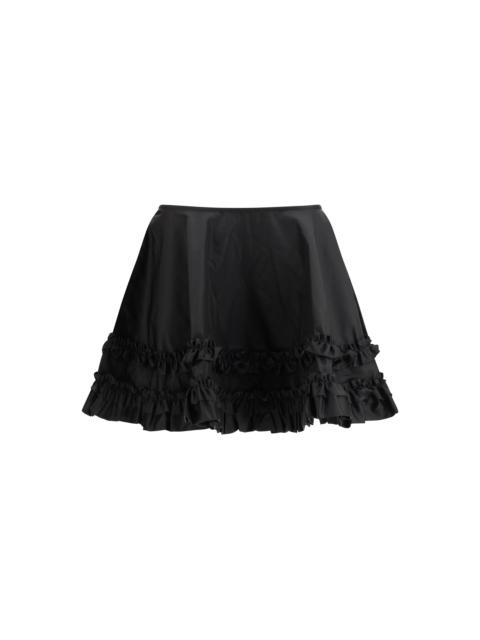 GANNI Ganni Duchesse Nylon Mini Frill Skirt