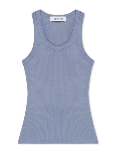 SPRWMN STEEL BLUE RIB FITTED SCOOPED TANK