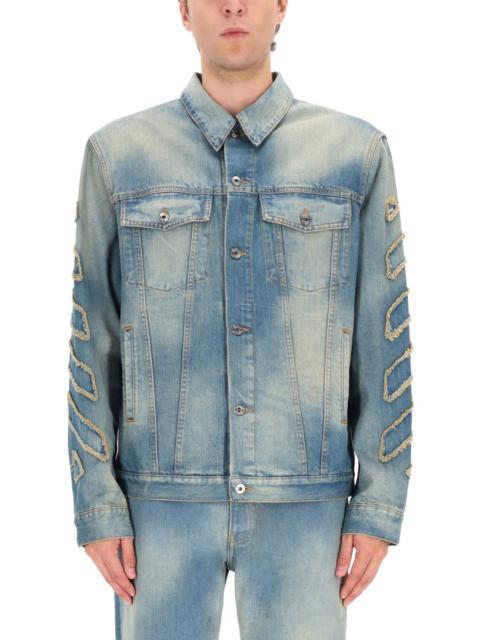Off-White COTTON DENIM DIAG RAW PATCH JACKET