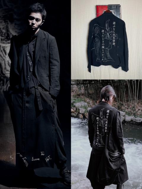 Yohji Yamamoto Yohji Yamamoto 21ss Asakura artwork linen structured coat