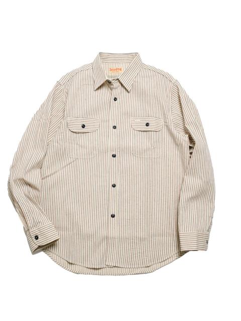 SUGAR CANE DOBBY STRIPE WORK SHIRT - SC29146