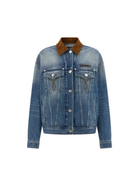 VERSACE Versace Blue Denim Trucker Jacket New & Authentic (Women's s