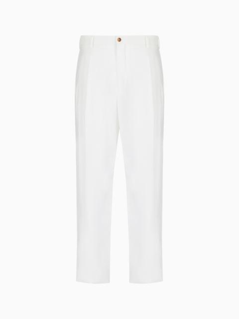 GIORGIO ARMANI Two-dart trousers in silk-blend twill