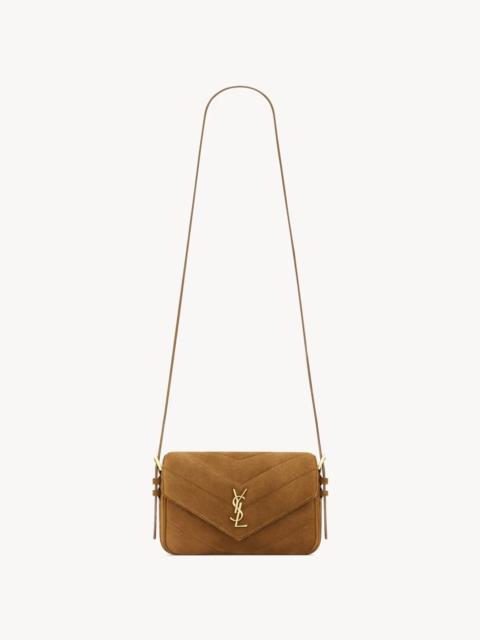 SAINT LAURENT Saint Laurent Loulou Small Suede Crossbody Bag Beige