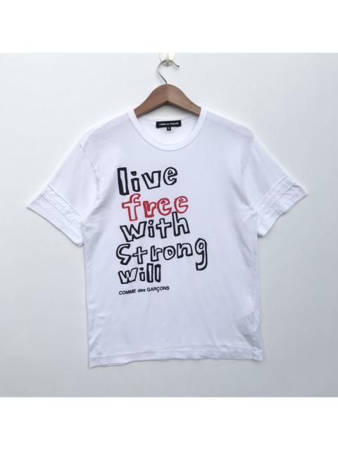 Comme Des Garcons Live Free With Strong Will Shirt CDG Japan