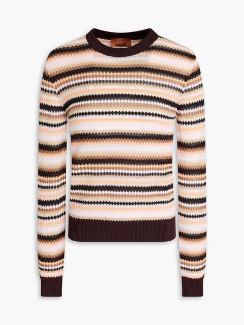 Missoni Striped crochet-knit cotton-blend sweater